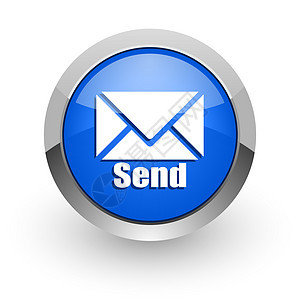 发送蓝色光滑的网络图标彩信圆圈邮件通讯商业按钮地址信封邮政电子邮件图片
