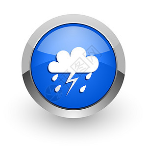 蓝蓝色暴雨光彩的网络图标互联网气象预报温度风暴商业天气气候预测圆圈图片