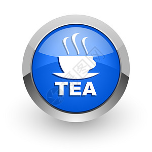蓝蓝色茶叶网图图标早餐网络草本植物圆圈厨房杯子商业疗法芳香按钮图片