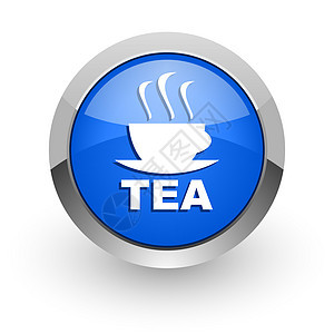 蓝蓝色茶叶网图图标商业酒吧按钮疗法杯子网络厨房圆圈薄荷早餐图片