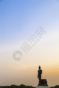 大佛在晚上崇拜信仰艺术精神风格佛教徒文化寺庙太阳宗教图片