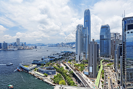 香港渡船蓝色旅行全景景观建筑学天空办公室建筑商业图片