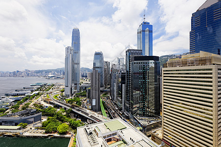 香港城市中心渡船码头晴天全景旅行建筑学景观海洋图片