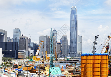 建筑工地结构工人背景玻璃景观商业建筑学蓝色摩天大楼城市图片
