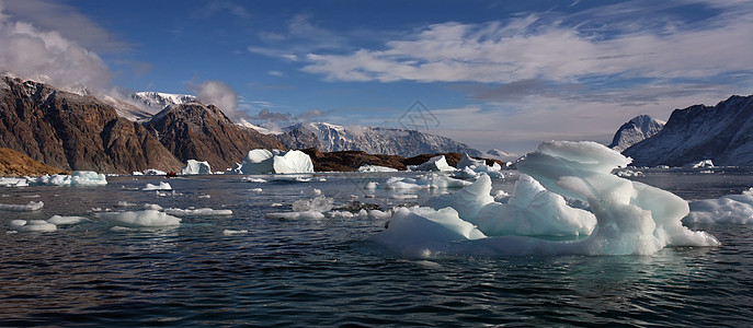 西北Fjord  唐士比松  格陵兰冰山峡湾风景全景海景环境图片