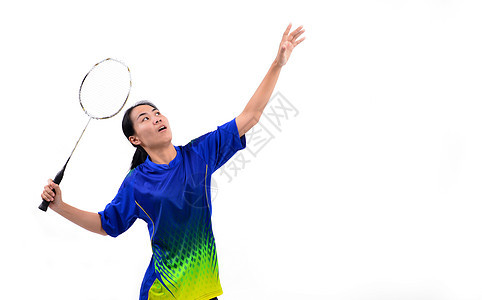 活动中的羽毛球玩家球拍行动锻炼喜悦训练闲暇运动成人乐趣女士图片