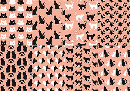 猫和狗的无缝模式 矢量图片