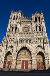 法国皮卡迪阿米恩斯大教堂旅游拱门石头教会城市建筑大教堂旅行晴天历史图片