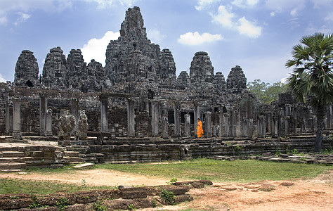 巴戎寺  吴哥窟  柬埔寨地标佛教徒旅行寺庙废墟观光宗教旅游面孔图片