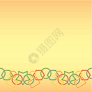 无缝矢量背景 带有图形化多色链条背景图片