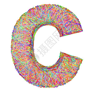 字母字母符号字母C C 由多彩条纹组成图片