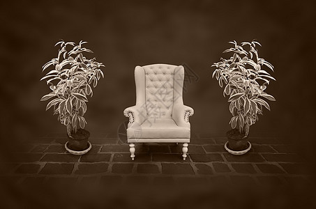 黑暗房间的旧椅子家具皮革扶手椅座位叶子棕色奢华图片