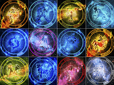 Zodiac 的一组符号背景图片
