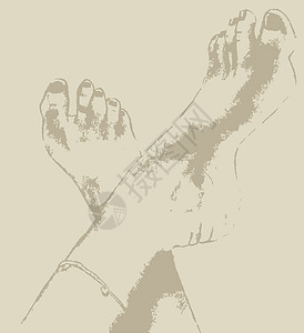 脚插图女士手镯脚趾艺术品艺术女性化女性女孩绘画图片