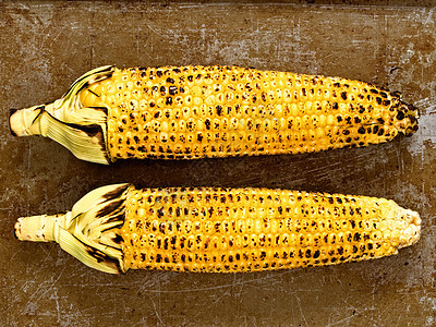 生锈的烤玉米饼b玉米内核核心玉米芯水平棒子食物蔬菜耳朵图片