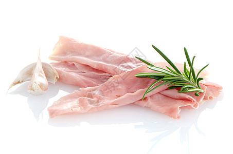 新刮的火腿饮食小吃白色生物折叠倾斜粉色猪肉熏制影棚图片