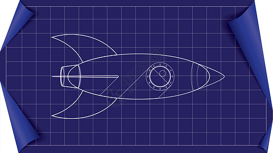 矢量火箭蓝图背景图片