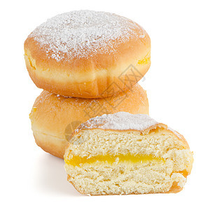 美味的甜甜圈粉状面包美食小吃早餐馅饼糕点甜点圆形蛋糕图片