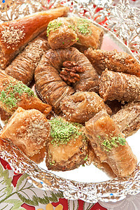 土耳其语甜点咖啡店食物蜜饼糖果蜂蜜文化面团面包开心果美食图片