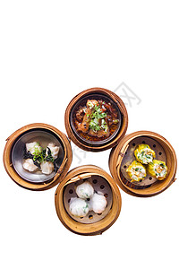 竹蒸碗中各种杂金饺子盘子点心面团文化餐厅木头猪肉海鲜美食图片