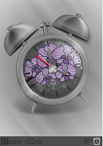 金属经典风格提醒时钟乐器圆圈数字商业小时时间手表紫色技术草图图片