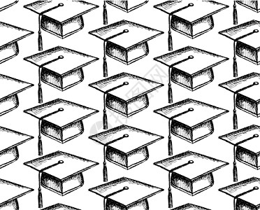 流苏Sletch 毕业上限成就绘画大学教育知识雕刻帽子学习草图插图插画