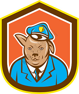 警察警犬犬盾甲卡通图片