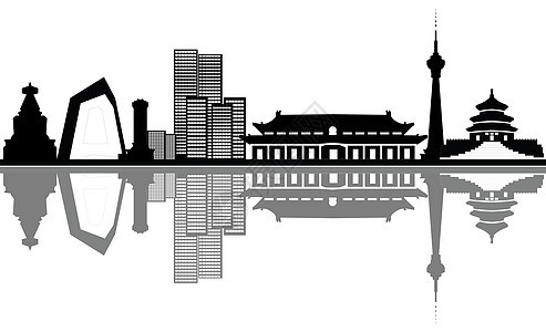 beajing 天线酒店白色黑色场景房屋建筑物办公室摩天大楼插图城市背景图片