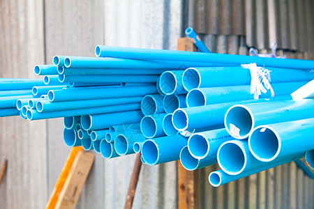 蓝色PVC管橡皮管状储物环境用水储存工作设备灌溉水管图片
