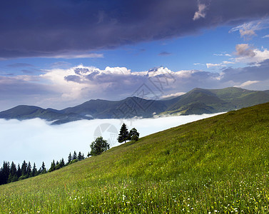 山高地貌喀尔巴阡山 乌克兰地平线土地全景小路日落房子场地森林天空草原图片