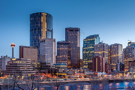 Calgary 天线天际公司建筑景观蓝色旅行办公室树木摩天大楼金融图片