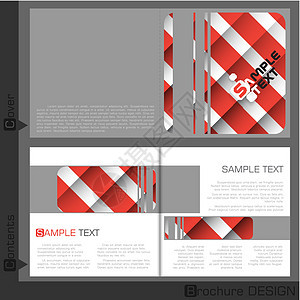 小册子模板设计商业文档打印文件夹红色海报创造力杂志传单材料图片