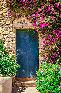 花朵环绕着多彩的入口门详情图片