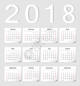2018年欧洲日历背景图片