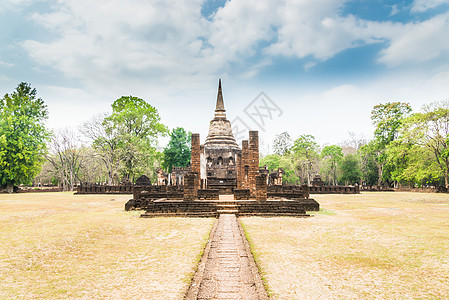 Sukhothai毁灭旧城旅行建筑石头历史寺庙建筑学佛教徒天空公园地标图片