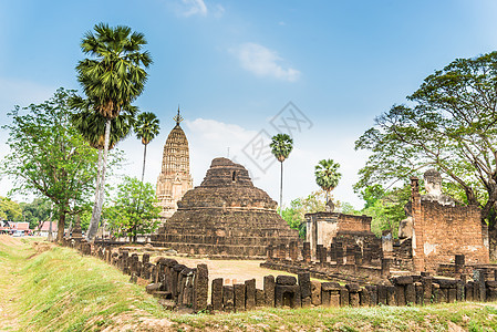 Sukhothai毁灭旧城寺庙历史性公园城市旅游文化遗产地标建筑旅行图片