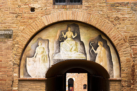 意大利锡耶纳托斯卡纳法庭地标市政绘画建筑学历史建筑吸引力遗产艺术图片