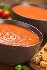 番茄汤小吃食物面包块盘子面包奶油饮食起动机营养主菜图片