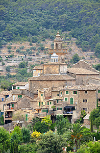 西班牙马洛卡的Valldemossa景象城市岛屿乡村村庄旅游风景住宅建筑学古董石头图片