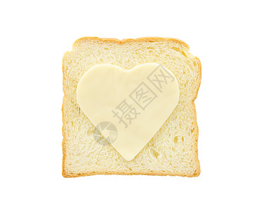 面包上的心形奶酪图片