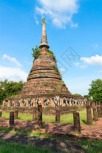 佛教圣殿或大寺的废墟石头遗迹佛教徒建筑宗教寺庙首都雕像佛陀公园图片