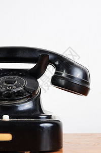古董电话耳机电讯风格黑色木头器具呼唤数字乡愁办公室图片
