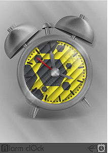 金属古典风格警报钟黑色六边形小时黄色时间作品技术数字圆圈乐器图片