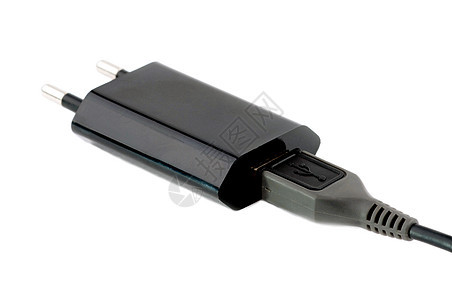 USB 充电器塑料燃料电话网络危险技术电池金属插头商业图片