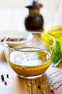 土制沙拉酱敷料香料烹饪食物美食美味玻璃蜂蜜黄色美食家图片