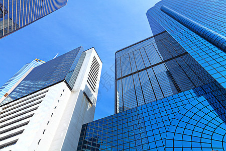香港的摩天大楼场景城市窗户玻璃天空街道蓝色公司办公室景观图片