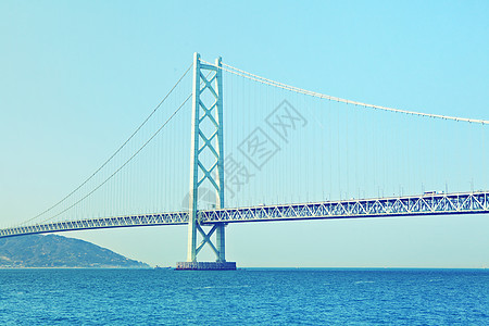 桥蓝色明石建筑学晴天天际城市海景公路景观淡路图片