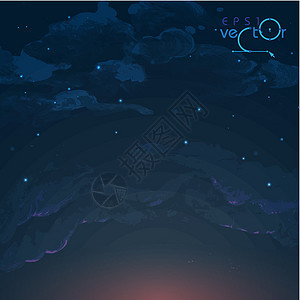 夜空手画水彩背景创造力天空蓝色海军染料假期黑色商业星星紫色图片