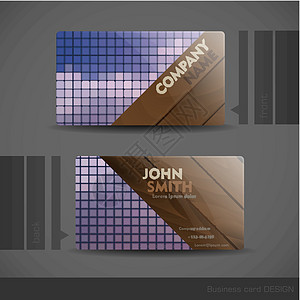 名片设计公司推介会玻璃正方形插图商业材料线条装饰紫色图片
