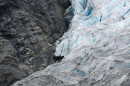 阿拉斯加的冰川裂缝蓝色图片